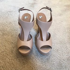 Nude wedge heels